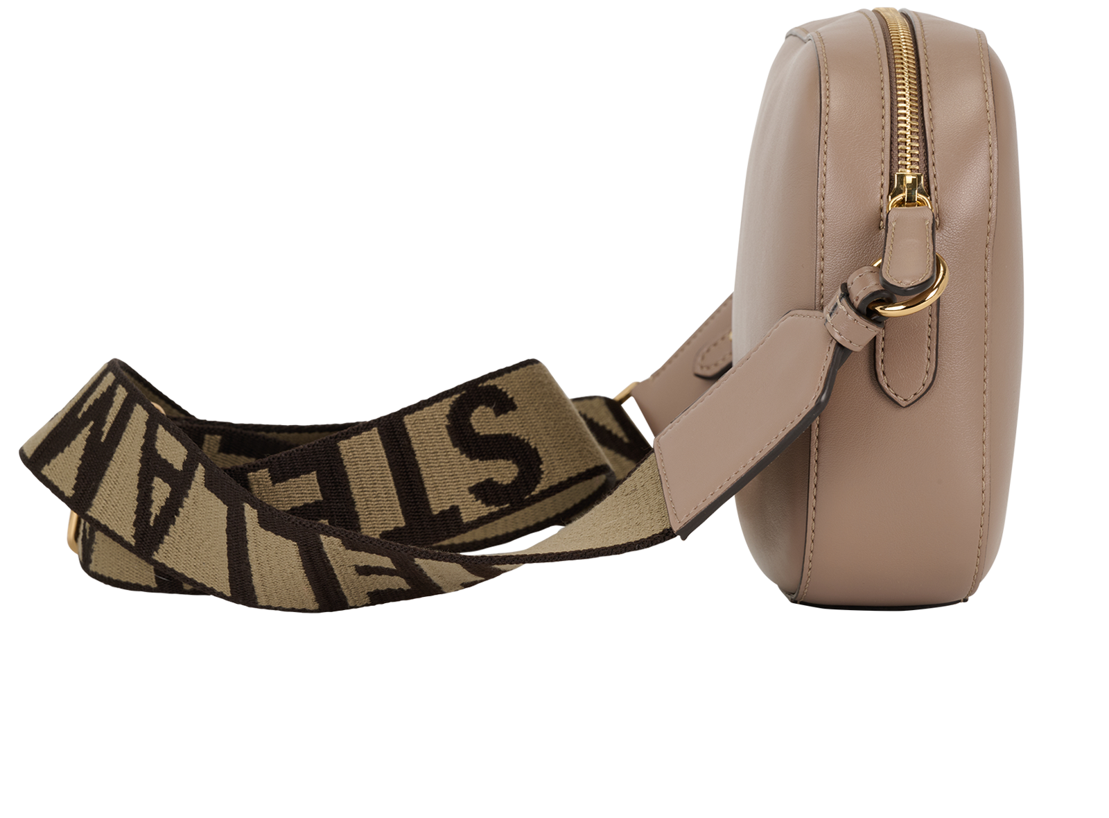 Logo Crossbody, &pound;295, Handbags, Taupe, Faux Leather, Side view